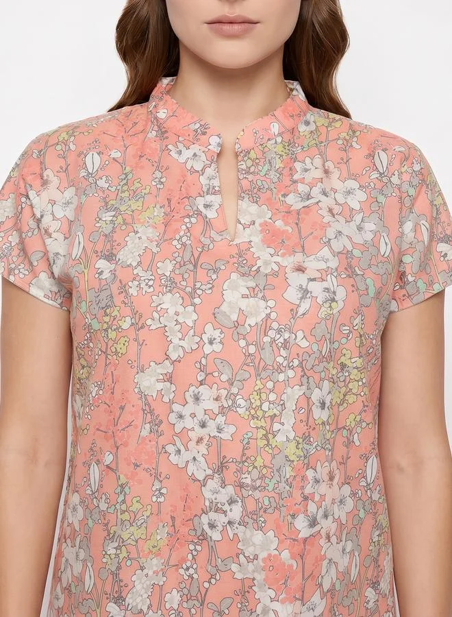 Mish Peach Floral Cotton Top and Pyjama Set