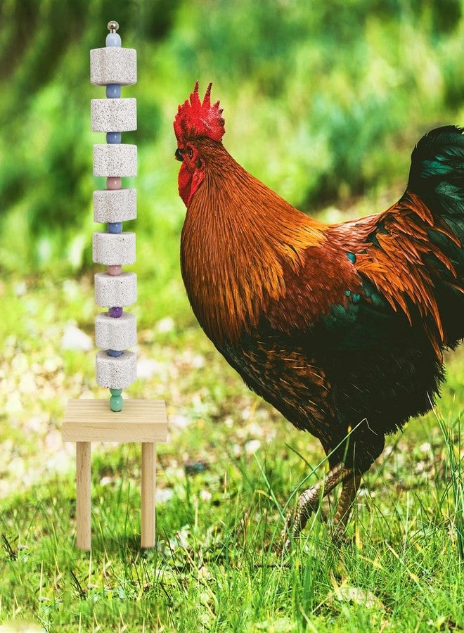 Hamiledyi Chicken Chewing Toy Chicken Coop Accessories with Calcium Stone & Wood Stake Enrichment Toys for Hens, Ducks, Geese, Cockatiel, Parakeet, Parrot, Budgie - Image 4