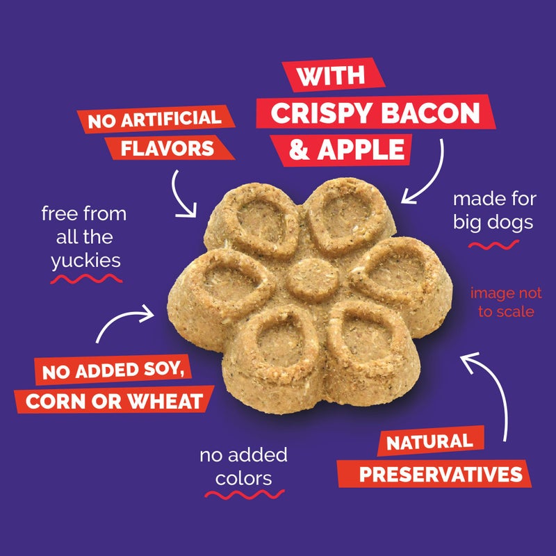 Fruitables Biggies Dog Biscuits, Healthy Treats for Dogs, Pumpkin Doggie Biscuits, Crunchy Treats, Made Without Wheat, Corn and Soy, Made in The USA, Crispy Apple and Bacon Flavor, 16oz - Image 5