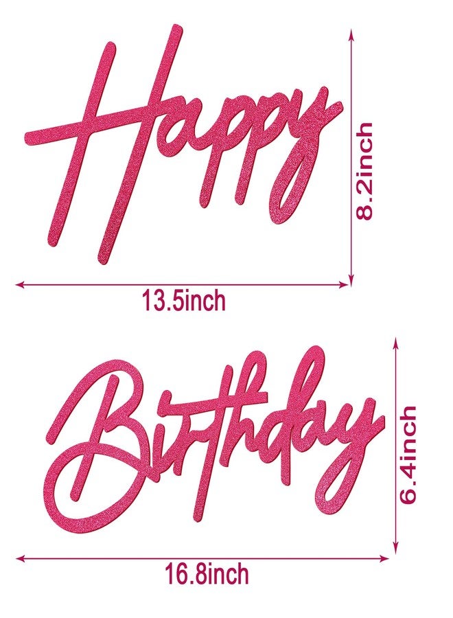 MASTRON Happy Birthday Sign for Backdrop - Hot Pink Glitter Felt 'Happy Birthday' Letter Sign for Balloon Arch Backdrop Decorations - Image 2