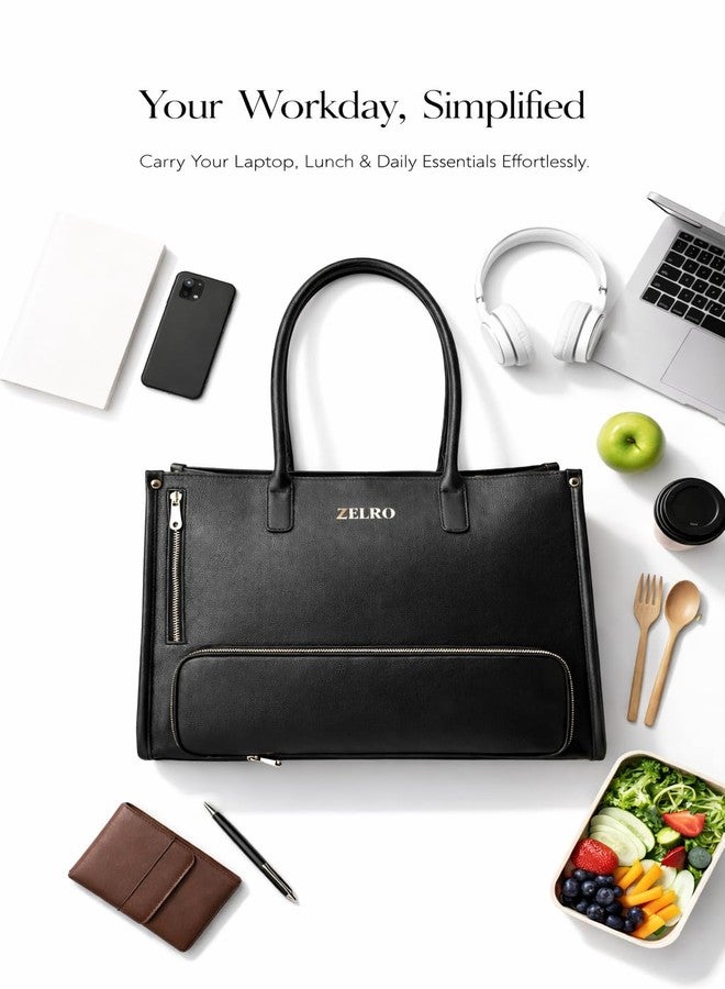 ZELRO Stylish Women's Tote Bag for Woman with Insulated Lunch Compartment | Lightweight & Elegant | Lunch Bag for Office, Travel | Fits 15.6 Inch Laptop Bags for Women Office Use | Water Resistant - Image 3