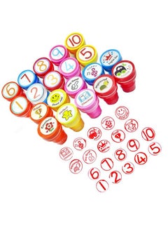 FunBlast 10 Number And 10 Motivation Stamper For Kids Educational Toys Art And Craft School Supplies Set Of 20 Learning Toys For Kids;Boys;Girls Multi Color  - Image 1