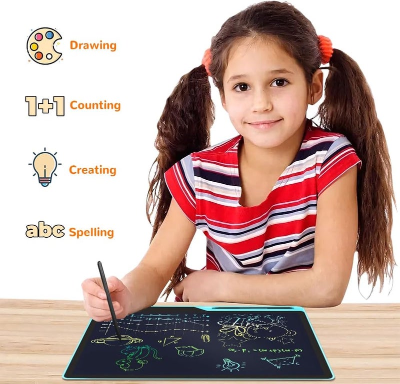 لوح كتابة LCD للأطفال، شاشة ملونة 16 بوصة، لوح رسم إلكتروني قابل لإعادة الشحن مع قلم، لوح كتابة رقمي محمول قابل للمسح، هدية للأولاد والبنات - Image 3