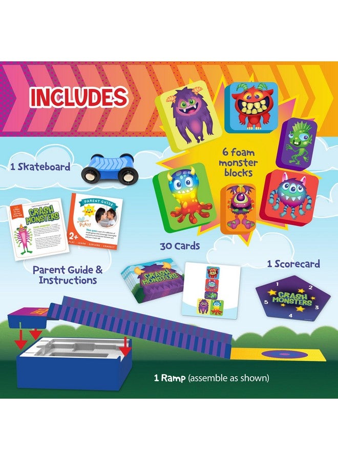 Peaceable Kingdom Crash Monsters Toddler Game - Learning Toys for 2 Year Olds and up, Preschool Games, Toddler Board Games - Develops Fine Motor Skills, Color Matching, Stacking Blocks - Image 4