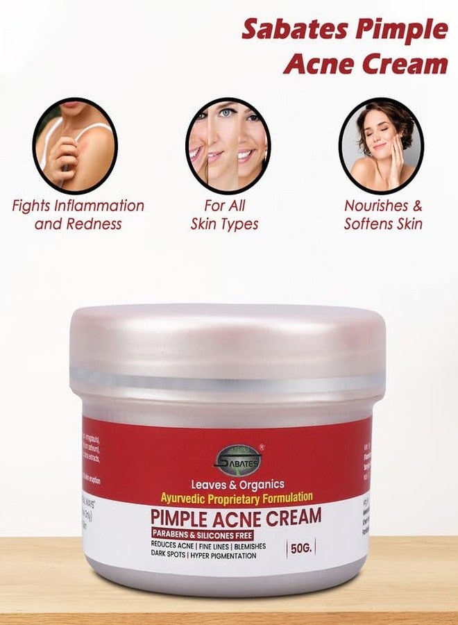 SABATES Pimple Acne Cream Anti-Acne Oil-Free Gel For Active Acne, Oil Balancing, Pore Tightening, Reduce Size Of Pimple For Men & Women | Pimple Removal Cream - Image 3