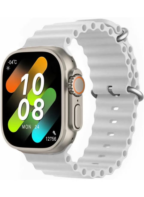 X9 ULTRA 2 Smart Watch, 9th Edition, 2.2-inch Super AMOLED Screen - Bluetooth - NFC - Google Maps - Chat GPT - Wireless Charger (White)