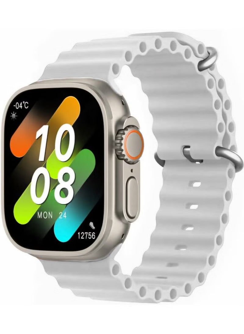X9 ULTRA 2 Smart Watch, 9th Edition, 2.2-inch Super AMOLED Screen - Bluetooth - NFC - Google Maps - Chat GPT - Wireless Charger (White)