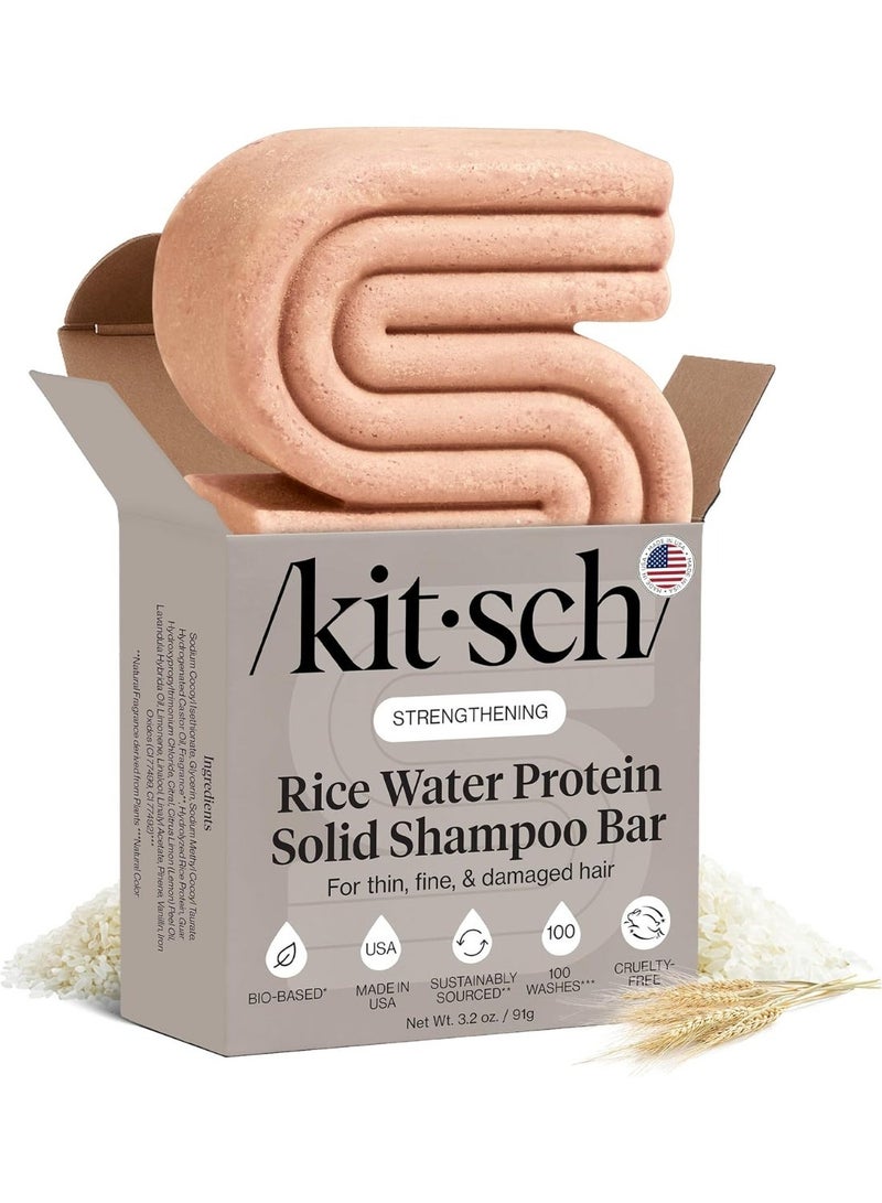 Kitsch Hair Growth | Rice Shampoo Bar for Strengthening | Helps Dry Hair | Made in US | All Natural | Moisturizing | Vegan Solid Shampoo Bar for Hair | Rice Water Shampoo Bar | Zero Waste, 3.2 oz - Image 1
