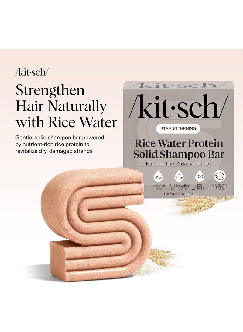 Kitsch Hair Growth | Rice Shampoo Bar for Strengthening | Helps Dry Hair | Made in US | All Natural | Moisturizing | Vegan Solid Shampoo Bar for Hair | Rice Water Shampoo Bar | Zero Waste, 3.2 oz - Image 4