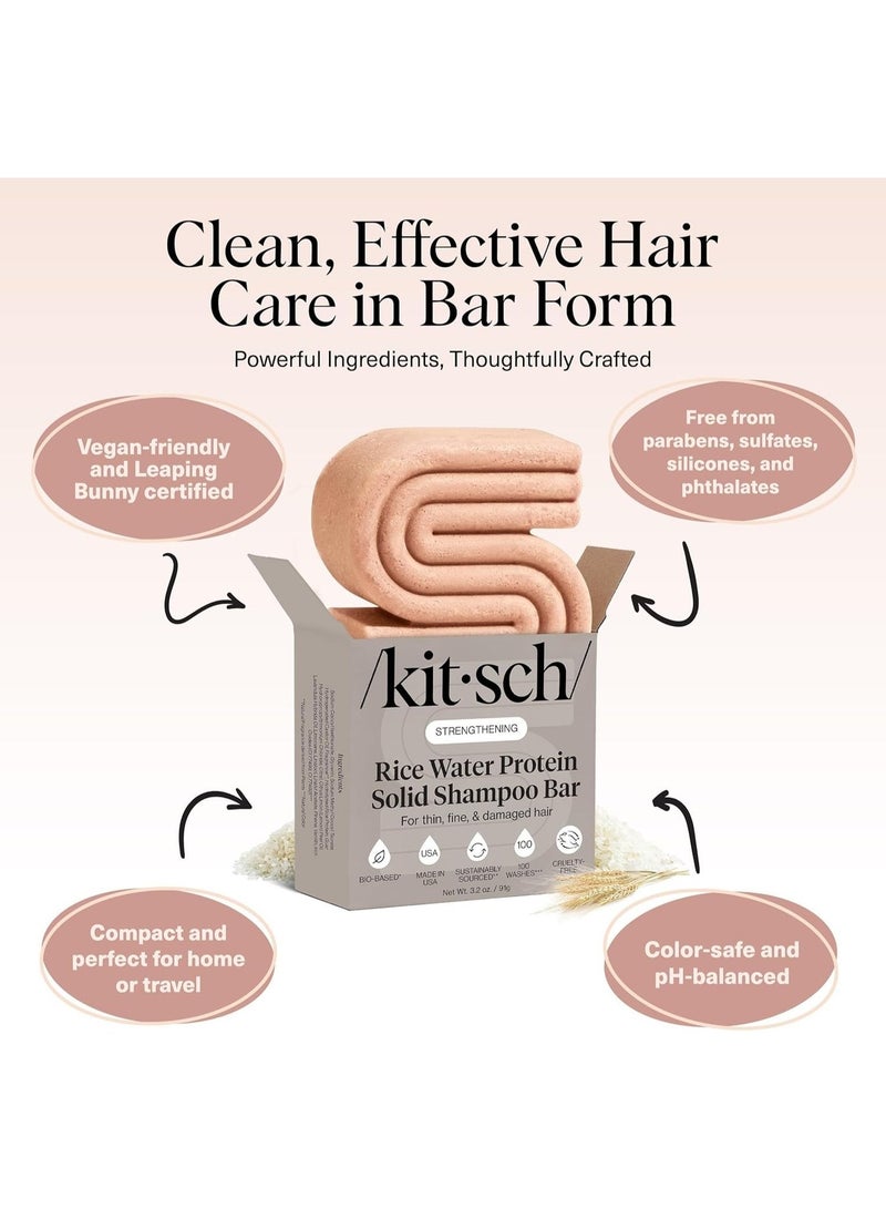 Kitsch Hair Growth | Rice Shampoo Bar for Strengthening | Helps Dry Hair | Made in US | All Natural | Moisturizing | Vegan Solid Shampoo Bar for Hair | Rice Water Shampoo Bar | Zero Waste, 3.2 oz - Image 5