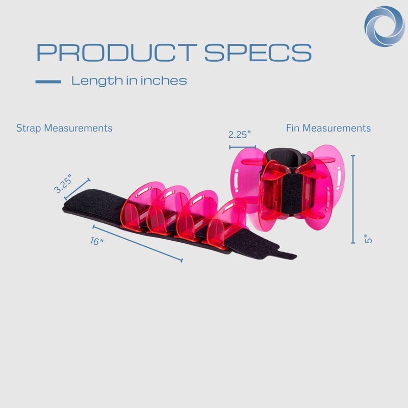 Aqualogix Medium Resistance Hybrid Aquatic Training Fin Set - Pink | Aquatic Cuffs | Quick Start Guide | Leg Water Weights | Strength, HIIT & Swim Training | Pair (MRPCFIN_Pink) - Image 3