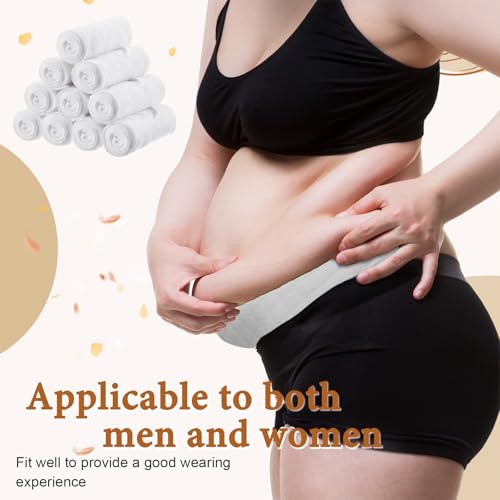 Wesnoy 10 Pcs Tummy Liners for Sweat Rash Cotton Under Belly Sweat Liners Under Belly Absorber Pads Band for Skin Rash(White,XXL) - Image 4