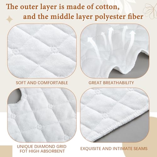 Wesnoy 10 Pcs Tummy Liners for Sweat Rash Cotton Under Belly Sweat Liners Under Belly Absorber Pads Band for Skin Rash(White,XXL) - Image 3