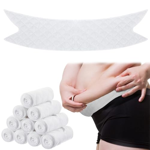 Wesnoy 10 Pcs Tummy Liners for Sweat Rash Cotton Under Belly Sweat Liners Under Belly Absorber Pads Band for Skin Rash(White,XXL) - Image 5