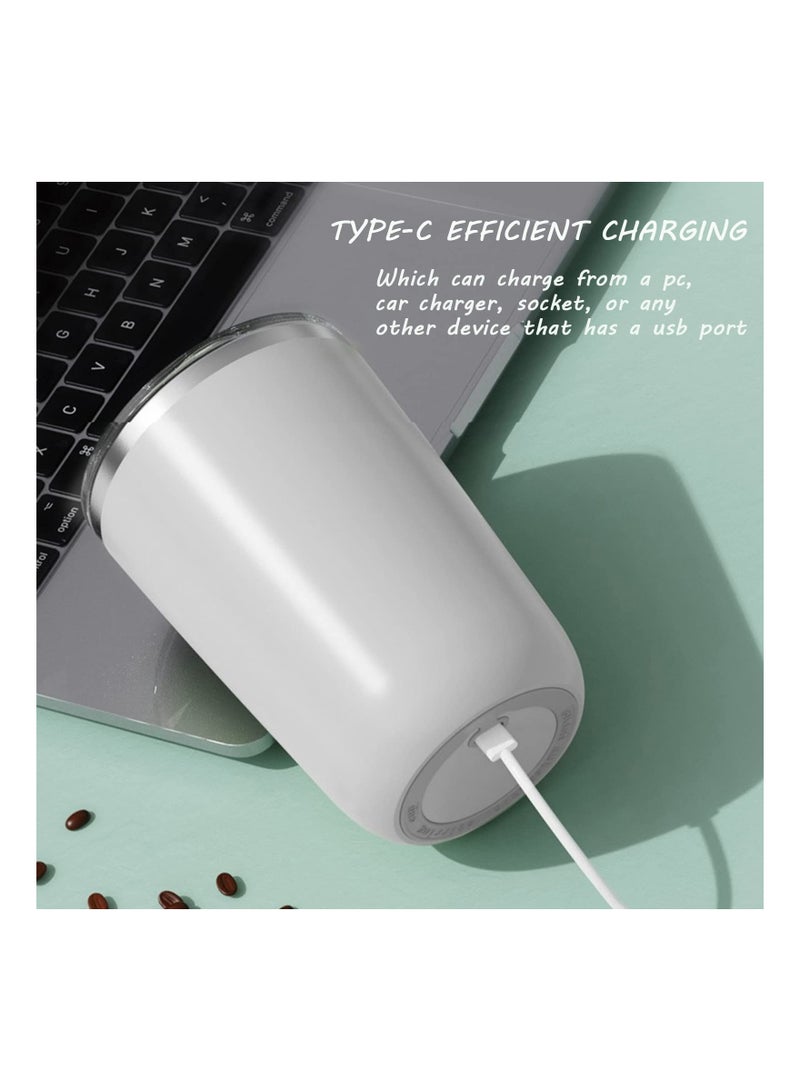 SOLARAE Self-Stirring Electric Mug, Rechargeable Magnetic Mixing Cup for Coffee, Milk, and Cocoa - Automatic Rotating Stirring Mug for Home, Office, and Travel (White) - Image 2