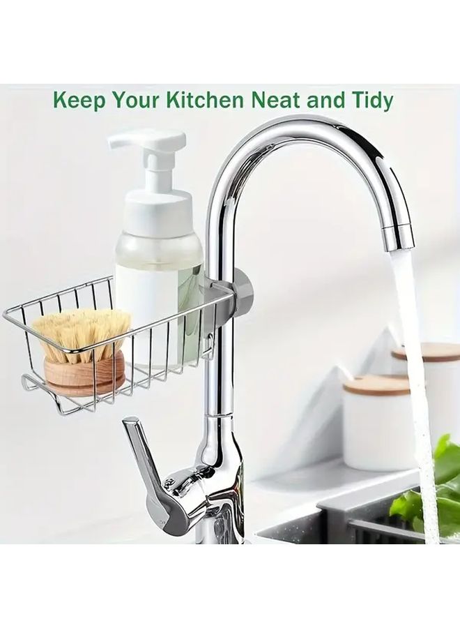 No Drill Stainless Steel Shower Caddy Shelf 2 Pcs Rustproof Riser Rail Storage Organizer - Image 2