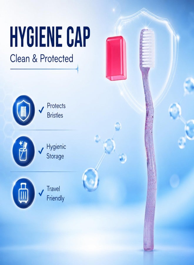 MAXI System Hard Toothbrush for Adults | Deep Plaque & Stain Removal | Anti-Bacterial Travel Cap | Manual Big Head Hard Bristles Tooth Brush | Multicolor Pack of 12 - Image 5