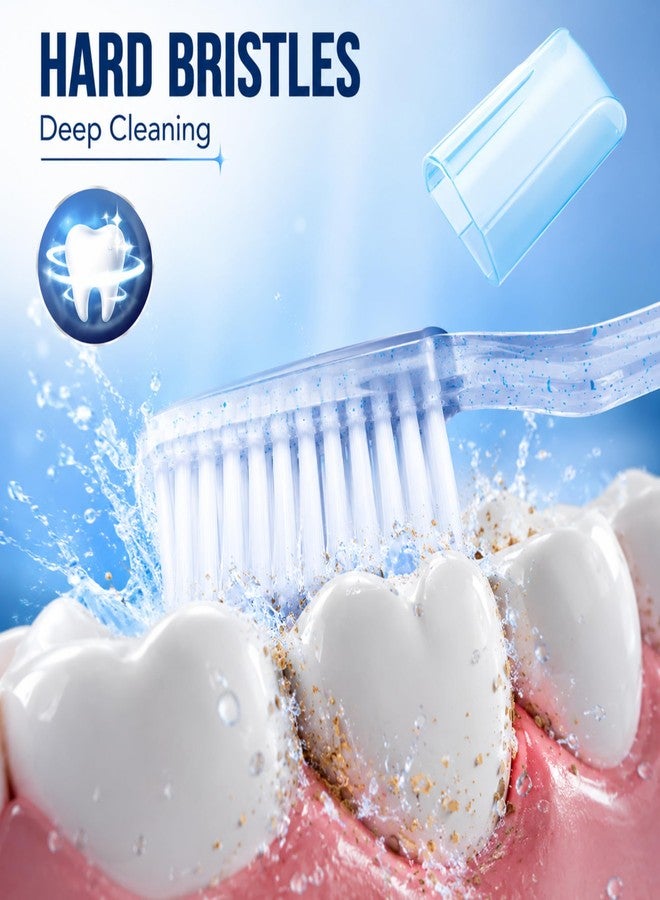 MAXI System Hard Toothbrush for Adults | Deep Plaque & Stain Removal | Anti-Bacterial Travel Cap | Manual Big Head Hard Bristles Tooth Brush | Multicolor Pack of 12 - Image 2