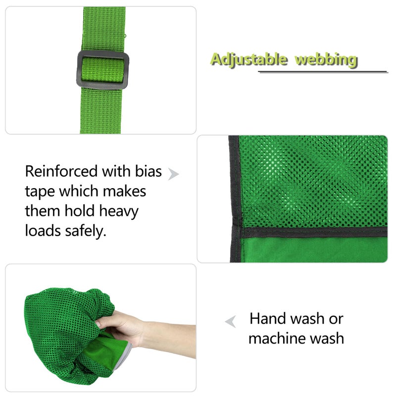 BeeGreen حقيبة بي غرين خضراء بسحاب شبكي كبيرة لحقيبة الشاطئ وحقيبة المسبح W 17.7" X L 25.5" هدايا السباحين معدات السباحة حقيبة رياضية شبكية حقيبة ظهر قابلة للطي قابلة للغسل - Image 5