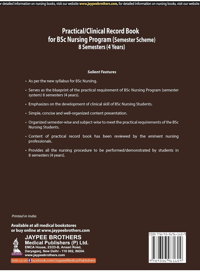 Practical/Clinical Record Book for BSc Nursing Pro: 8 Semesters (4 Years)  - Image 2