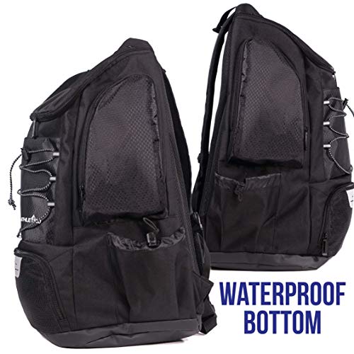 Athletico Swim Backpack - Pool Bag With Wet & Dry Compartments for Swimming, the Beach, Camping and More (Black) - Image 4