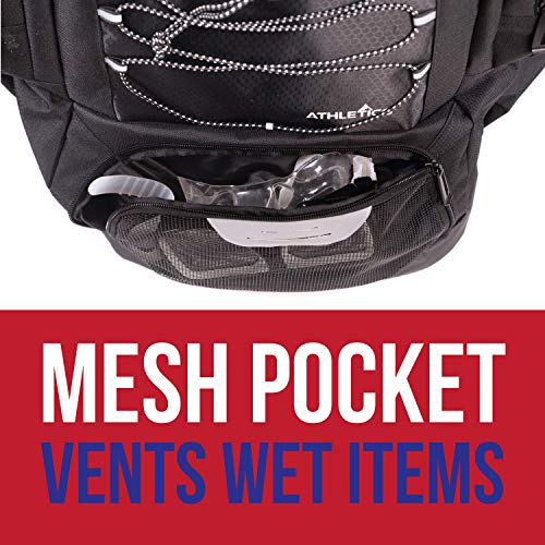 Athletico Swim Backpack - Pool Bag With Wet & Dry Compartments for Swimming, the Beach, Camping and More (Black) - Image 2