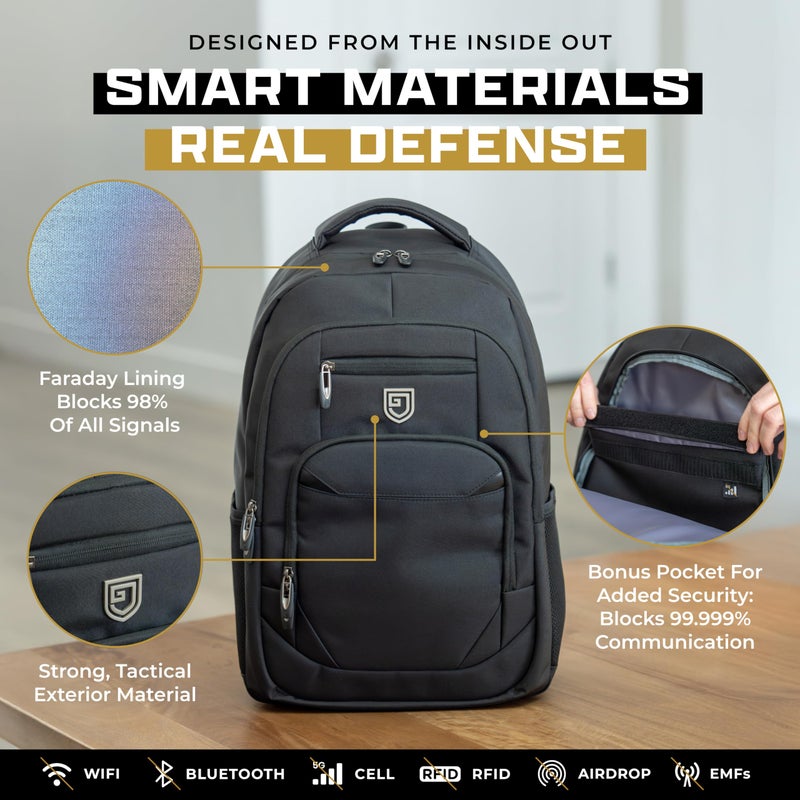 Gardava Faraday Backpack for Laptops and Phones, Electromagnetic Shielding Faraday Bag, Military Grade EMP Proof Protection for Security & Data Privacy - Image 2