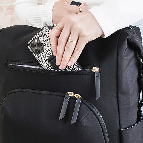 JuJuBe JJB by JuJuBe Modern Diaper Bag Backpack with Portable Changing Pad, Stroller Straps, Large Travel Backpack for Boy or Girl, Carrying Baby Bottles, Wipes, Diapers, Pacifiers, Black, Mother's Day Gift - Image 5