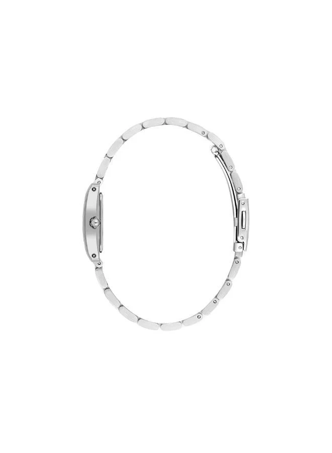 DANIEL KLEIN Women's Stainless Steel Silver Alloy Case Analog Silver Square Sunray Dial Japanese Quartz Premium 30 Meters Water Resistant