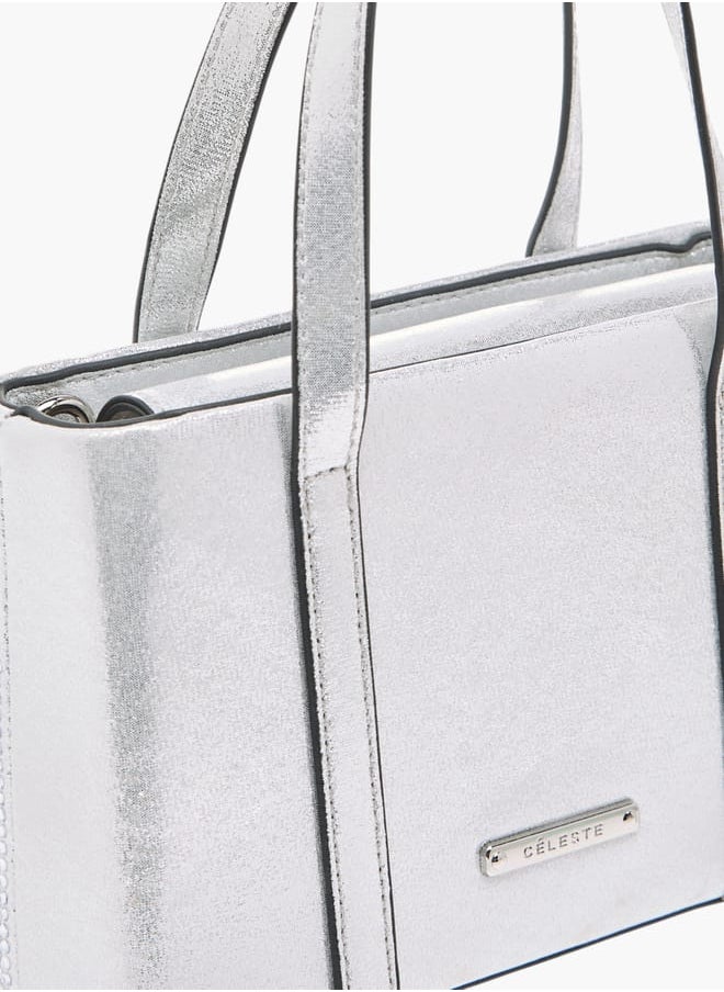 Celeste Women Embellished Tote Bag with Detachable Strap  - Image 5