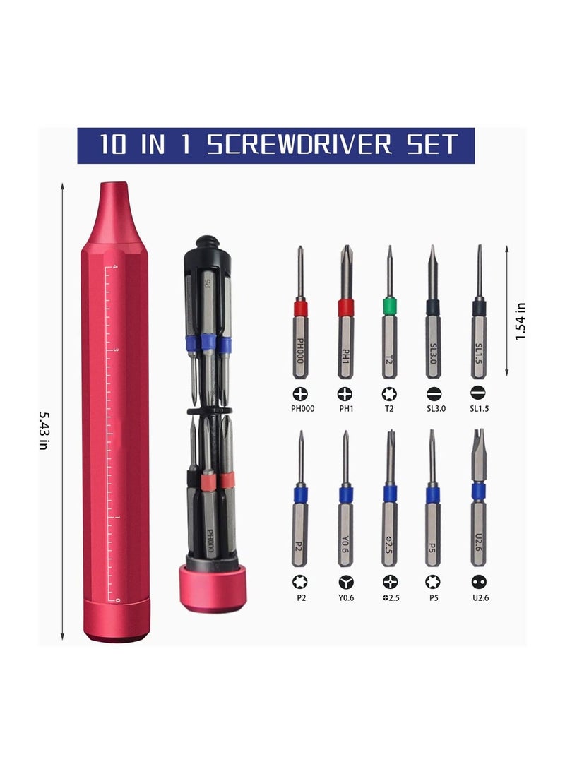Y&D - 10 in 1 Mini Screwdriver Sets Precision Set Portable Multi-Purpose Repair Tool Kit for Electronics Eyeglass Phone Watch - Image 1