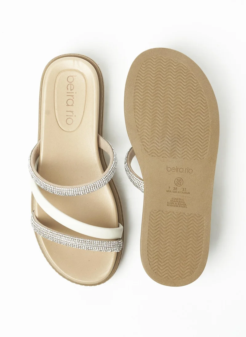 Beira Rio  BEIRA RIO Ladies Flat Sandals in OFF WHITE | Comfortable Everyday Footwear for Women | Best Price UAE
