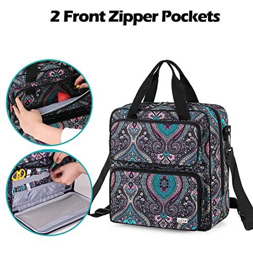 LoDrid Embroidery Storage Bag, Embroidery Project Carry Case, Portable Bag for Embroidery Kit, Craft Supplies & Cross Stitch Kits Tools, with Handles and Shoulder Strap, Totem, Bag Only - Image 3