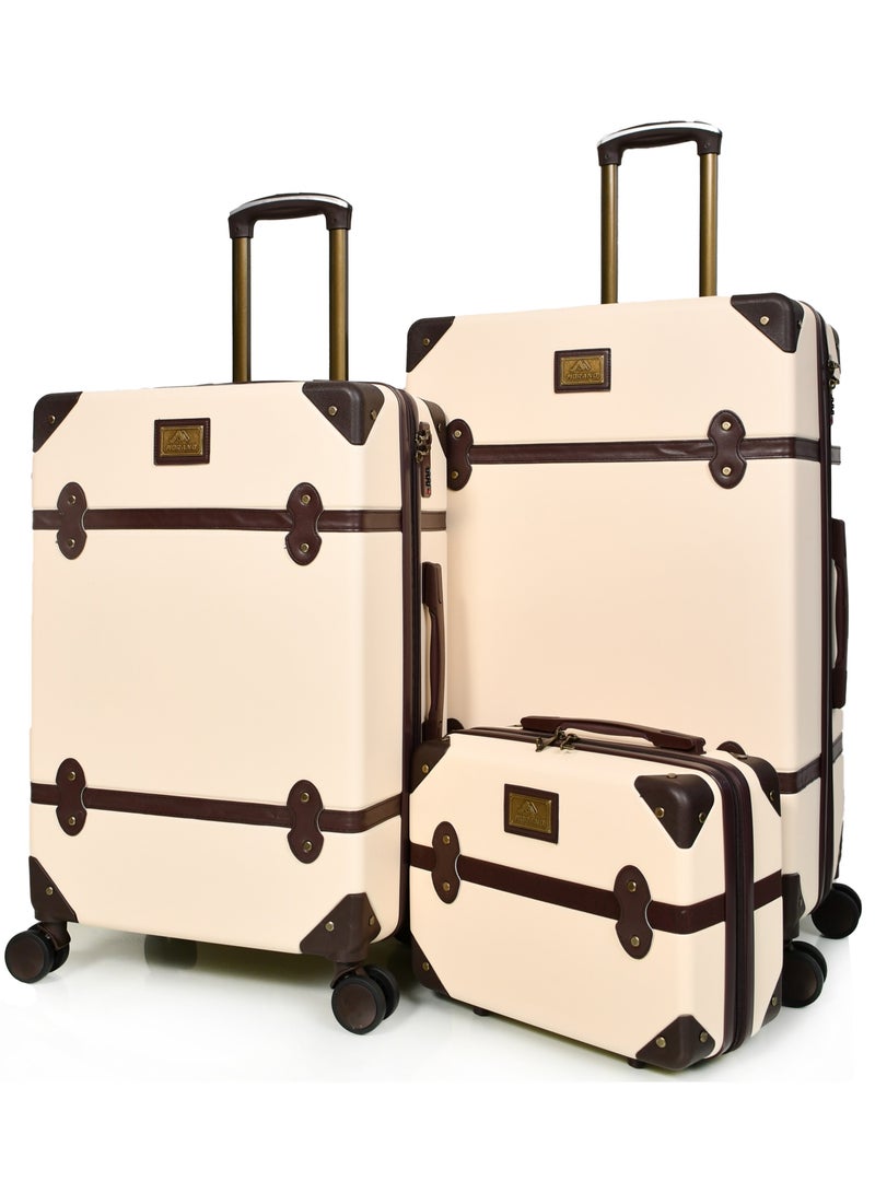 MORANO Classic Morano Travel Bags 4-Pieces with Rotating Wheels and a Safety Lock Sizes : 28''-24''-20''-14 Inch Color (Beige) - Image 2
