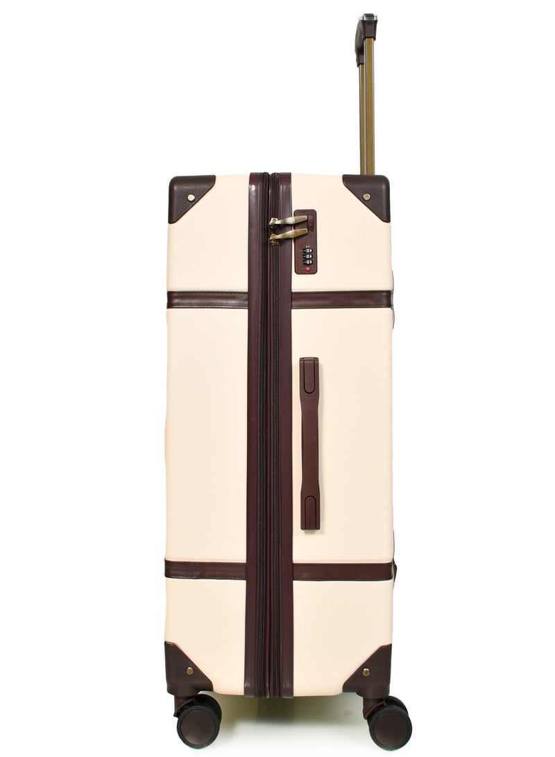 MORANO Classic Morano Travel Bags 4-Pieces with Rotating Wheels and a Safety Lock Sizes : 28''-24''-20''-14 Inch Color (Beige) - Image 5