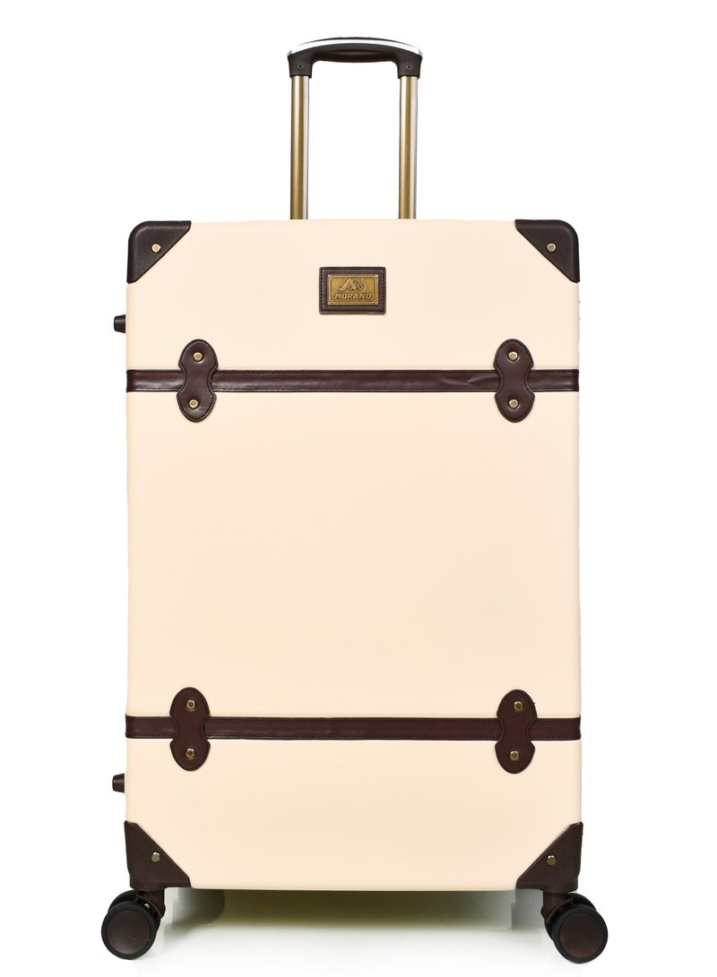 MORANO Classic Morano Travel Bags 4-Pieces with Rotating Wheels and a Safety Lock Sizes : 28''-24''-20''-14 Inch Color (Beige) - Image 4