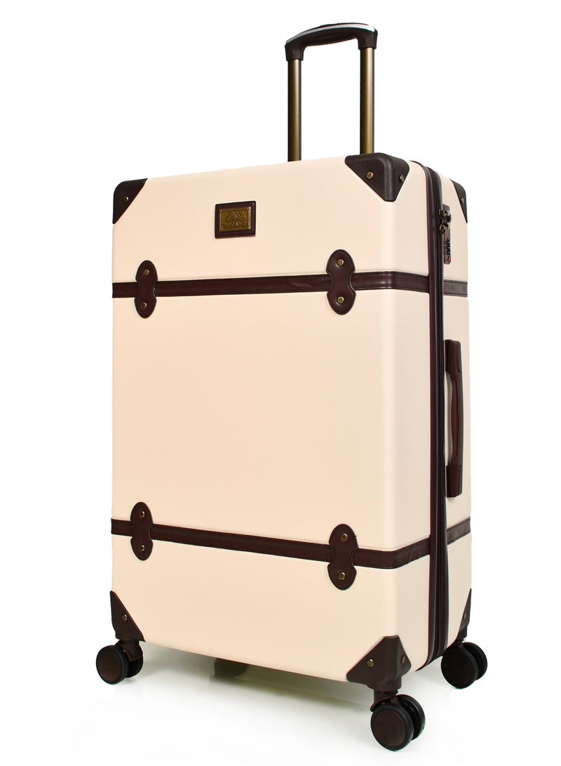 MORANO Classic Morano Travel Bags 4-Pieces with Rotating Wheels and a Safety Lock Sizes : 28''-24''-20''-14 Inch Color (Beige) - Image 3