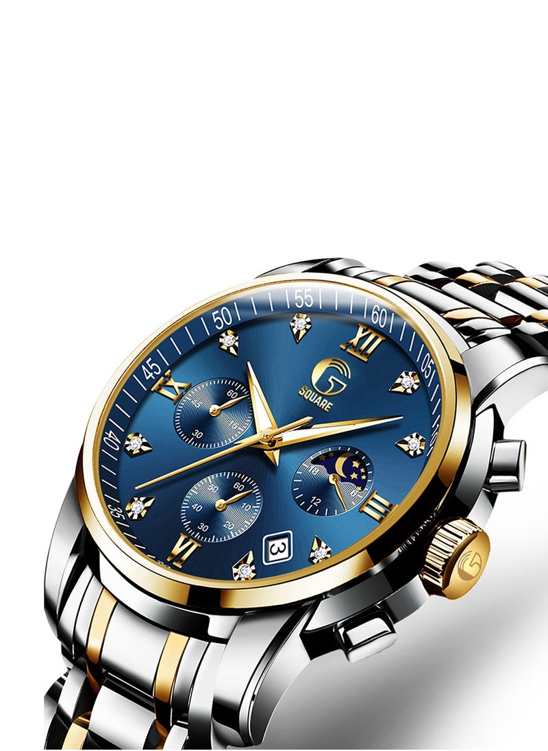 Gsquare Men's Analog Quartz Blue Dial Stainless Steel Watch-2858  - Image 2