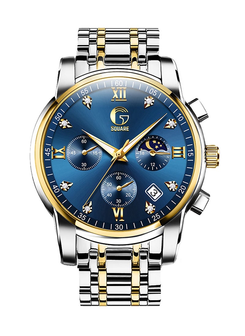 Gsquare Men's Analog Quartz Blue Dial Stainless Steel Watch-2858  - Image 1