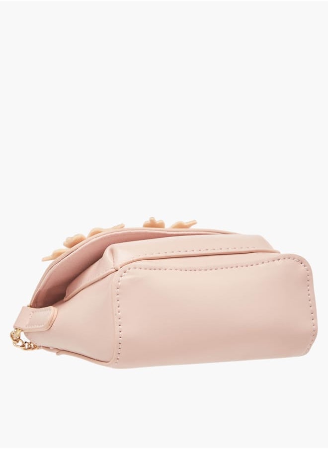 Flora Bella By Shoexpress Girls Butterfly Embellished Crossbody Bag With Chain Strap And Button Closure  - Image 5