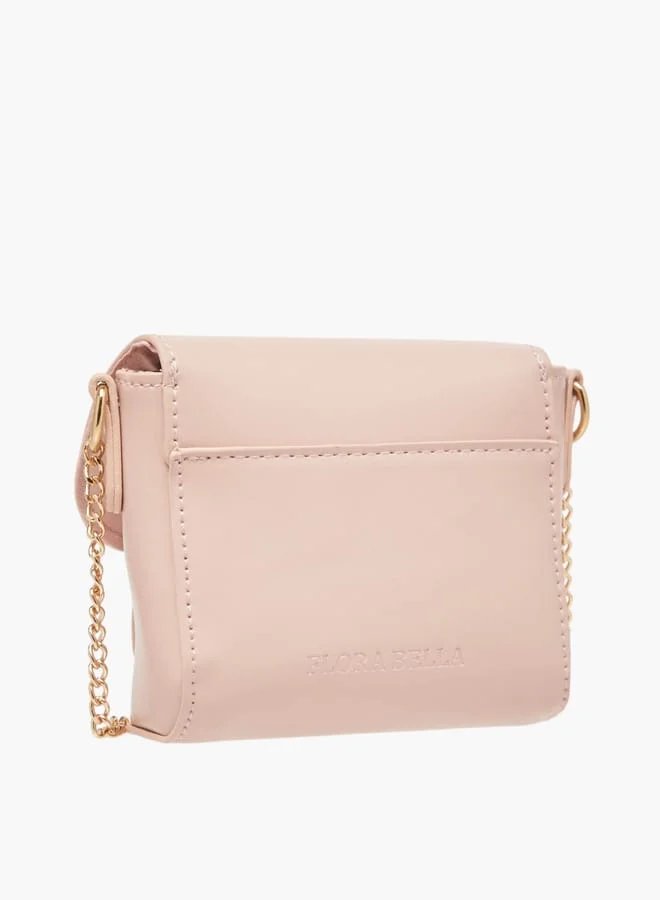 Flora Bella By Shoexpress Girls Butterfly Embellished Crossbody Bag With Chain Strap And Button Closure