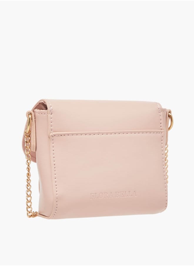 Flora Bella By Shoexpress Girls Butterfly Embellished Crossbody Bag With Chain Strap And Button Closure  - Image 3