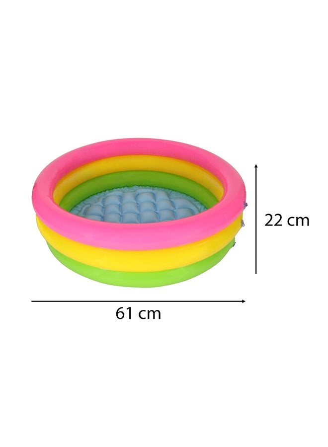 INTEX 3 Ring Rainbow Portable Inflatable Lightweight Compact Circular Swimming Pool 61x22cm - Image 5