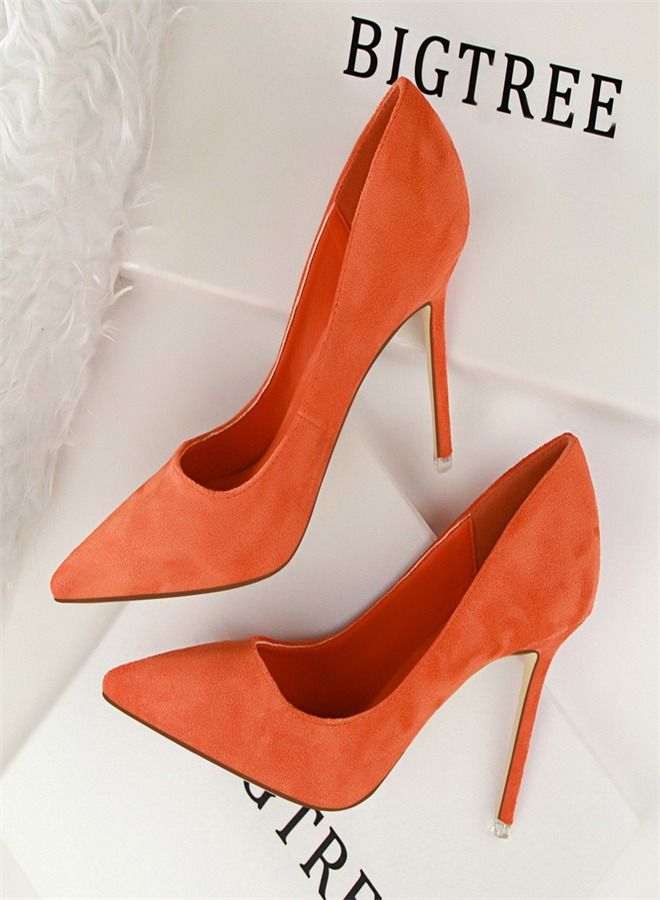 BIGTREE Fashion Pointed High Heels 9CM Orange