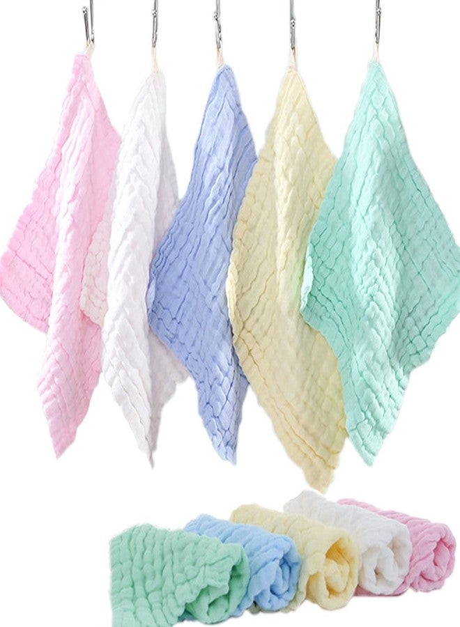 FOMAISELF 10Pcs Cotton Hand Towel - 6 Layers Cotton Kids Towels, Ultra Absorbent Bathroom Hand Towel and Face Towel for Kids and Adult - Image 1