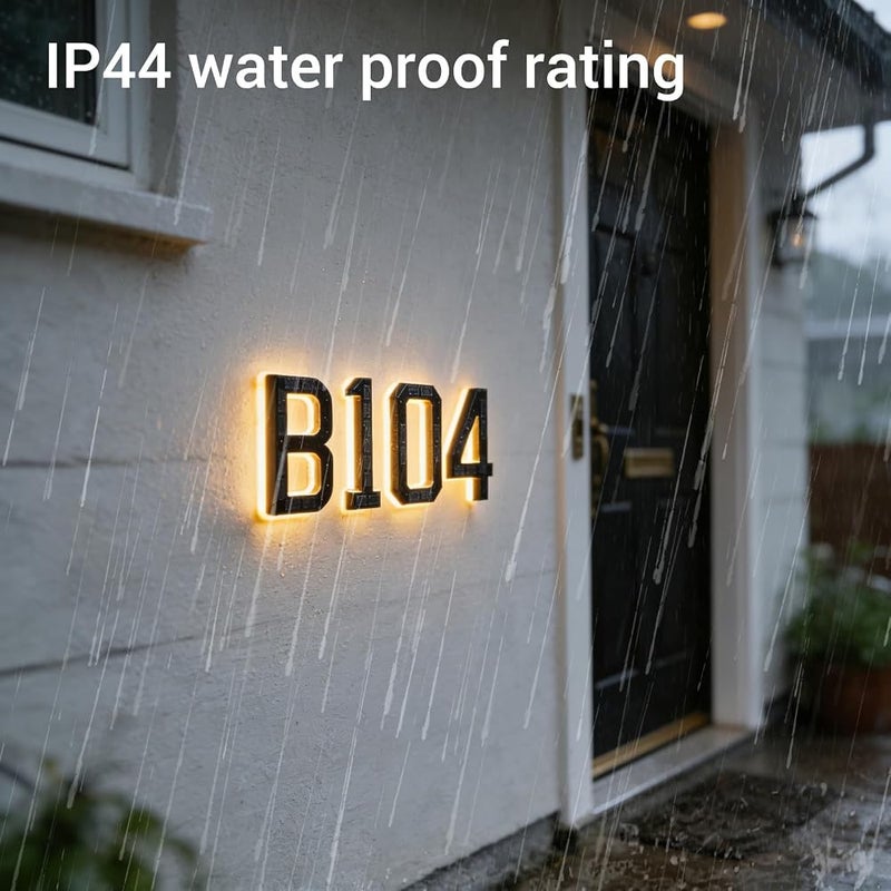 Focket 9 Inch Solar Lighted House Numbers for Outside, Light Up Water Proof LED Address Sign, Personalized Backlit Illuminated Exterior Modern House Numbers for Apartments Hotels - Image 5