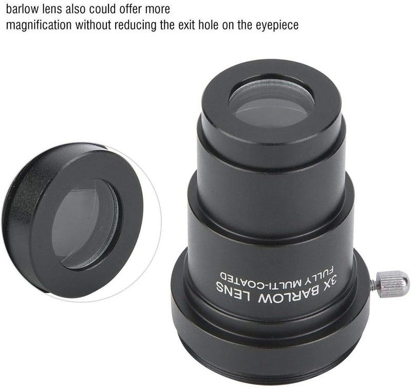 Oumij 3X Barlow Lens, Metal Optical Glass Telescope Barlow Lens, Telescope Accessory, M42x0.75 Thread Interface for 1.25 Inch Astronomical Telescope Eyepieces - Image 3