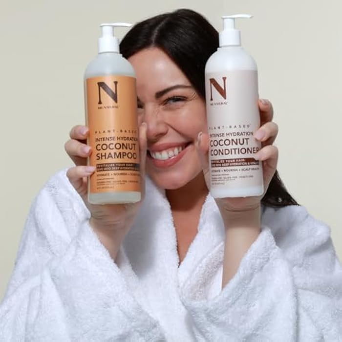 Dr. Natural Intense Hydration Coconut Shampoo and Conditioner Set - Hydrating Shampoo for Dry Hair - Clarifying Shampoo to Control Frizz - 2 pc - Image 5