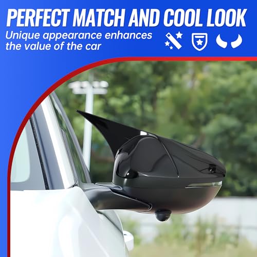 Alicatong Side Rear View Mirror Cover Exterior Accessories Rearview Wing Mirror Caps Cover Ox Horn Door Side Moulding Trim Compatible With Honda 10th 11th accord 2018-2023 2024 2025 Glossy Black - Image 3
