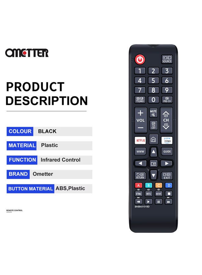 OMETTER BN59-01315D For SAMSUNG LED TV Remote Control BN5901315D UA50RU7100WXXY UA75RU7100WXXY UA65RU7300 - Image 3